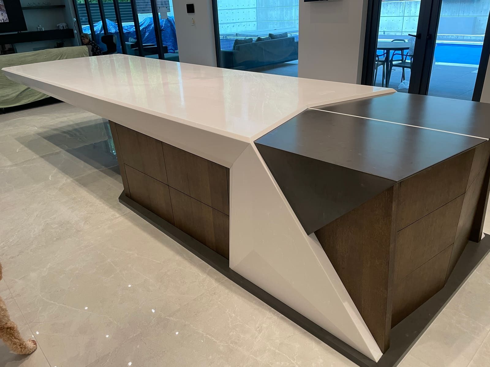 Commercial solid surface counter